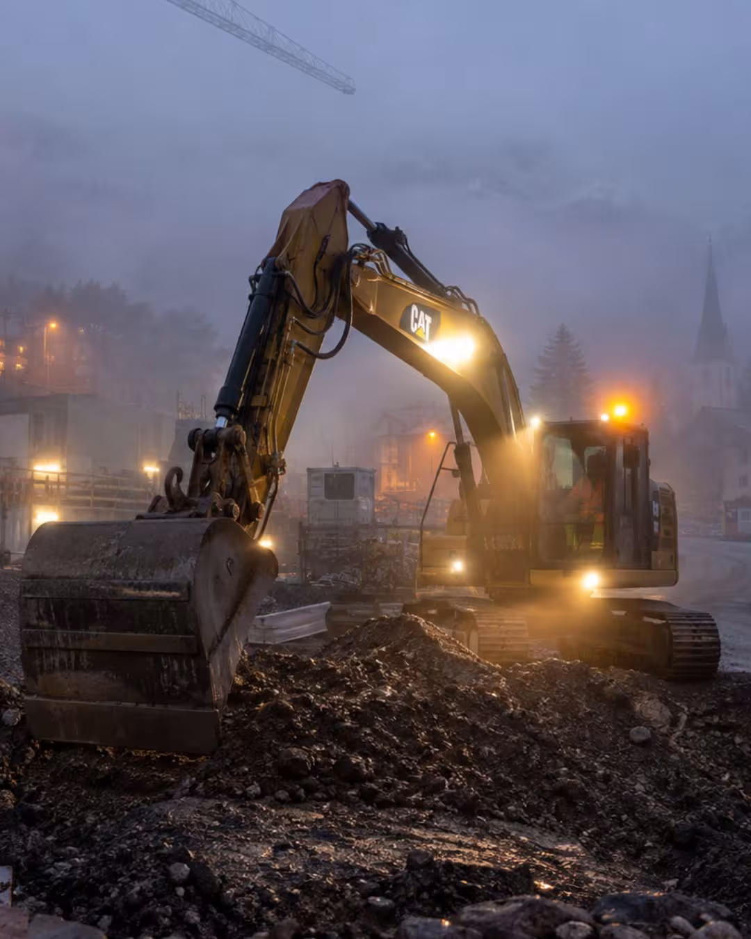 Beleuchtung auf der Baustelle